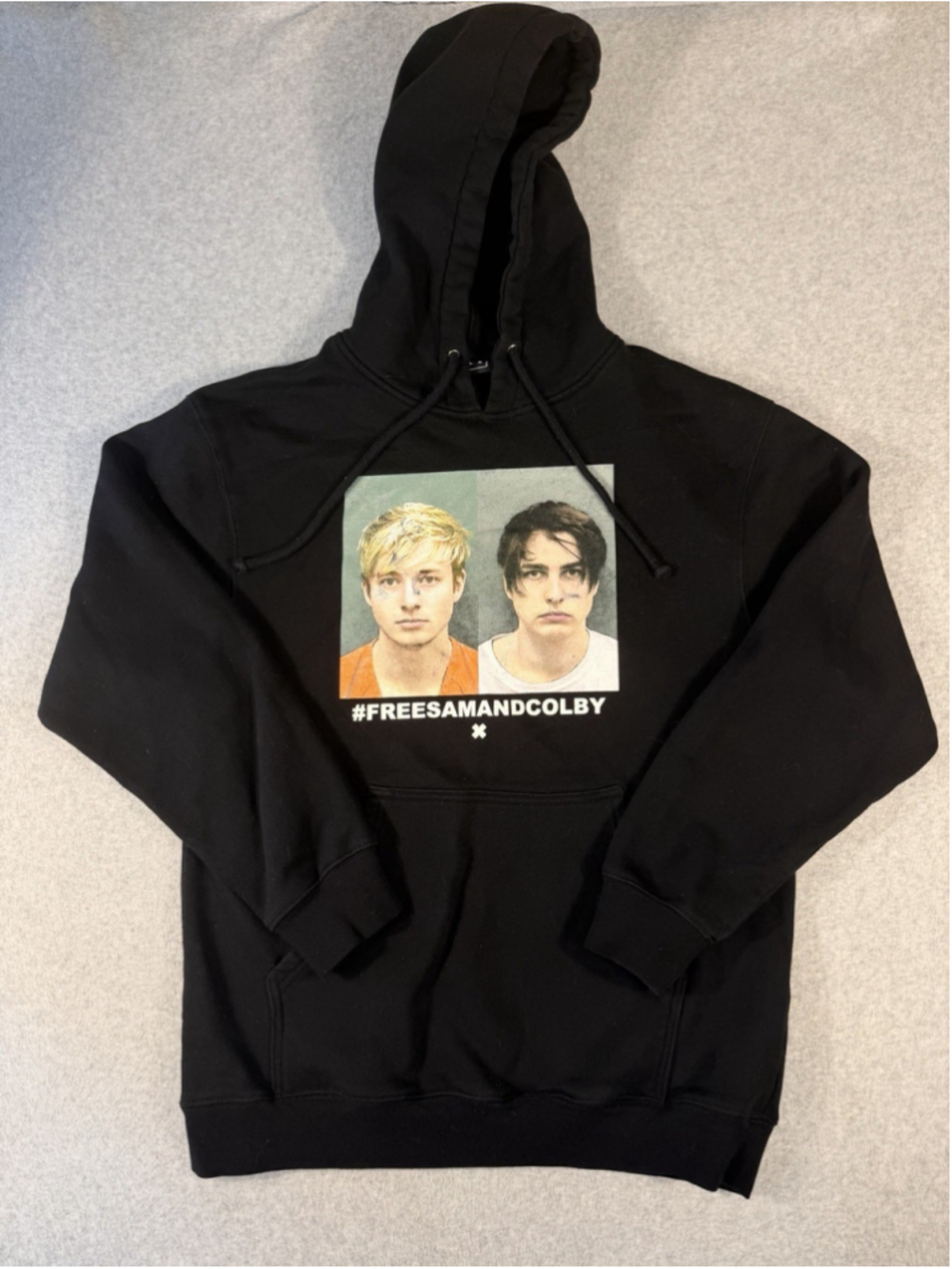 XPLR Sam and Colby FreeSamAndColby Mugshot Hoodie Black Medium Rare